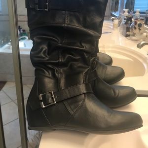 Wide calf knee boots